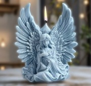 Świeca sojowa ręcznie robiona – anioł – dekoracyjna