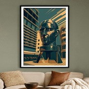 Praga sztuka miejska - Ruchoma Głowa Franza Kafki, art déco plakat 40x60cm