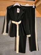 Komplet garniturowy sportowy premium czarny lampas uni