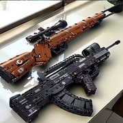 Zestaw 3 strzelających klocków lego 98K+Type95+AK47 Technic 55cm na prezent