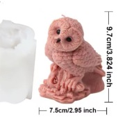 SOWA forma silikonowa 11*10.3 do odlewów Świec Żywic Gipsu Mydła 