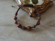 Bransoletka makrama kamienie naturalne piasek jaspis