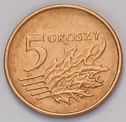 5 gr groszy 1992 r. b.ładna 