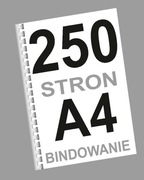 książka ksero A4 mono do 250 stron + bindowanie