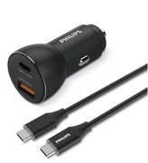 Philips DLP2521C/00 – Szybka ładowarka samochodowa 36W (USB-C + USB-A)