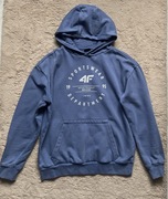 Bluza młodzieżowa unisex 4F z kapturem niebieska kangurka 164cm stan bdb