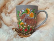 Mini misie łąkowe ręcznie malowany kubek 300 ml.