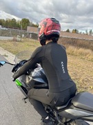 Damski komplet motocyklowy: kurtka, spodnie, ochraniacze czarna rozmiar M/L