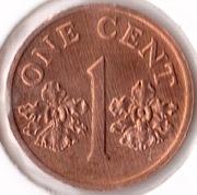 SINGAPUR 1 cent 1989, KM# 49, AU