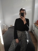 ASOS spodnie w kratę L – cargo, kieszenie, szeroka nogawka