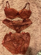 Czerwony Komplet Axami 70D Stringi Bokserki