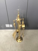 Zestaw kominkowy mosiężny vintage stary