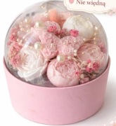 Flower Box mydlane kwiaty różowy | box prezentowy | prezent urodziny 