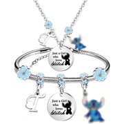 GoPaw Zestaw biżuterii dla dziewczynek – Naszyjnik i bransoletka z „T”