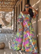 ZOCCO sukienka boho multikolor długa Maxi 