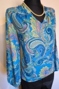 Piękna kolorowa niebieska bluza damska z długim rękawem r. L