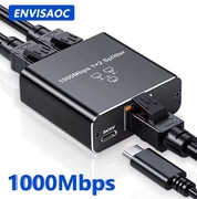 Switch RJ45 zasilany Usb-c, 1Gbit, aluminum, firma Envisaoc 