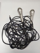 Mikrofony wokalne przewodowe x2 duży jack 6.3mm SILVER CREST