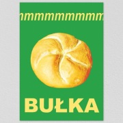 "Mmm Bułka" Czerwona - plakat mały A5 - Polikory