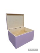 Skrzynka drewniana 40x30x23 różowa