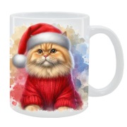 KUBEK Z KOTEM NA ŚWIĘTA, PREZENT, PERSONALIZOWANY, 24HWYS