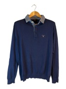 Sweter Gant granatowy z logiem XL