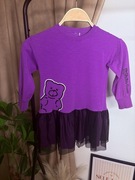 Sukienka dla dziewczynki z motywem misia i tiulem rozm.104