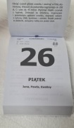 1 Kartka z 2020 Kalendarz Zrywany