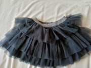 Spódniczka tiulowa czarna, pasek srebrny, 116cm