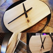 Zegar metal drewno loft