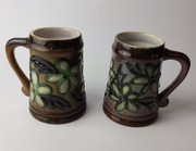 Dwa kubki ceramiczne Strehla , sygnowany - lata 60 