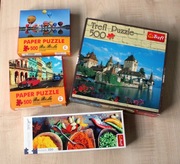 puzzle 500 i 300 - zestaw 4 puzzli Trefl - wszystkie kompletne