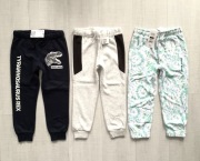 H&M Dresy 3x SPODNIE 110 dresowe Dinozaur Cool club na Wiosnę NOWE