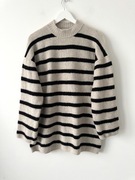 H&M długi sweter z domieszką wełny Paski