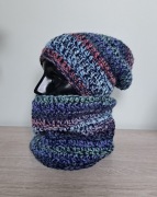 Zestaw kolorowy czapka smerfetka beanie komin