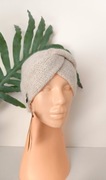 Opaska turban, opaska przeplatana - wełna z alpaki, wełna merino