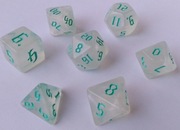 Zestaw 7 kości RPG Turkusowy Kryształ