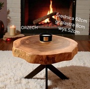 Stolik kawowy 62cm  PIĘKNY LIVE EDGE plaster drewna  loft WYSYŁKA 