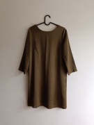 Sukienka mini krótka tunika luźna satyna elegancka khaki r. M H&M