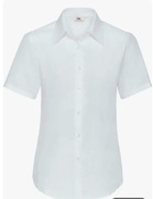 Fruit of the Loom koszula damska krótki rękaw bez wzoru biały Oxford XXL