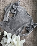 Bluza dekatyzowana z falbankami bawełniana NUNU 140/146 