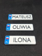 Magnes z imieniem - tablica rejestracyjna 3D