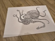 Rysunek wykonany długopisem. Rysunek ręcznie wykonany.