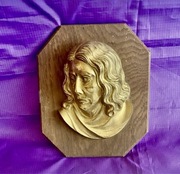 Płaskorzeźba Chrystusa mosiężna w bardzo dobrym stanie