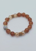 Bransoletka z karmelowa brązowa jesienna z kamieni naturalnych 