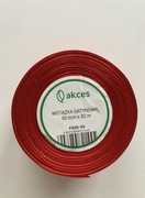 taśma wstążka satynowa akces 50mm x 32 m czerwona 