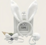 Strój przebranie kostium Królik króliczek zając biały ogon opaska nowy