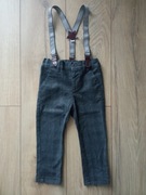 F&F spodnie krata szelki 92 12-18