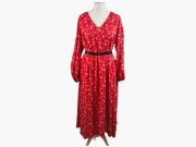 Live Unlimited London Sukienka 50 5XL Czerwona Maki Kwiaty V-neck Maxi BDB