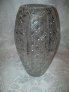 WAZON KRYSZTAŁOWY, PÓŁKOLISTY NA KWIATY 24,5 cm - z PRL-u